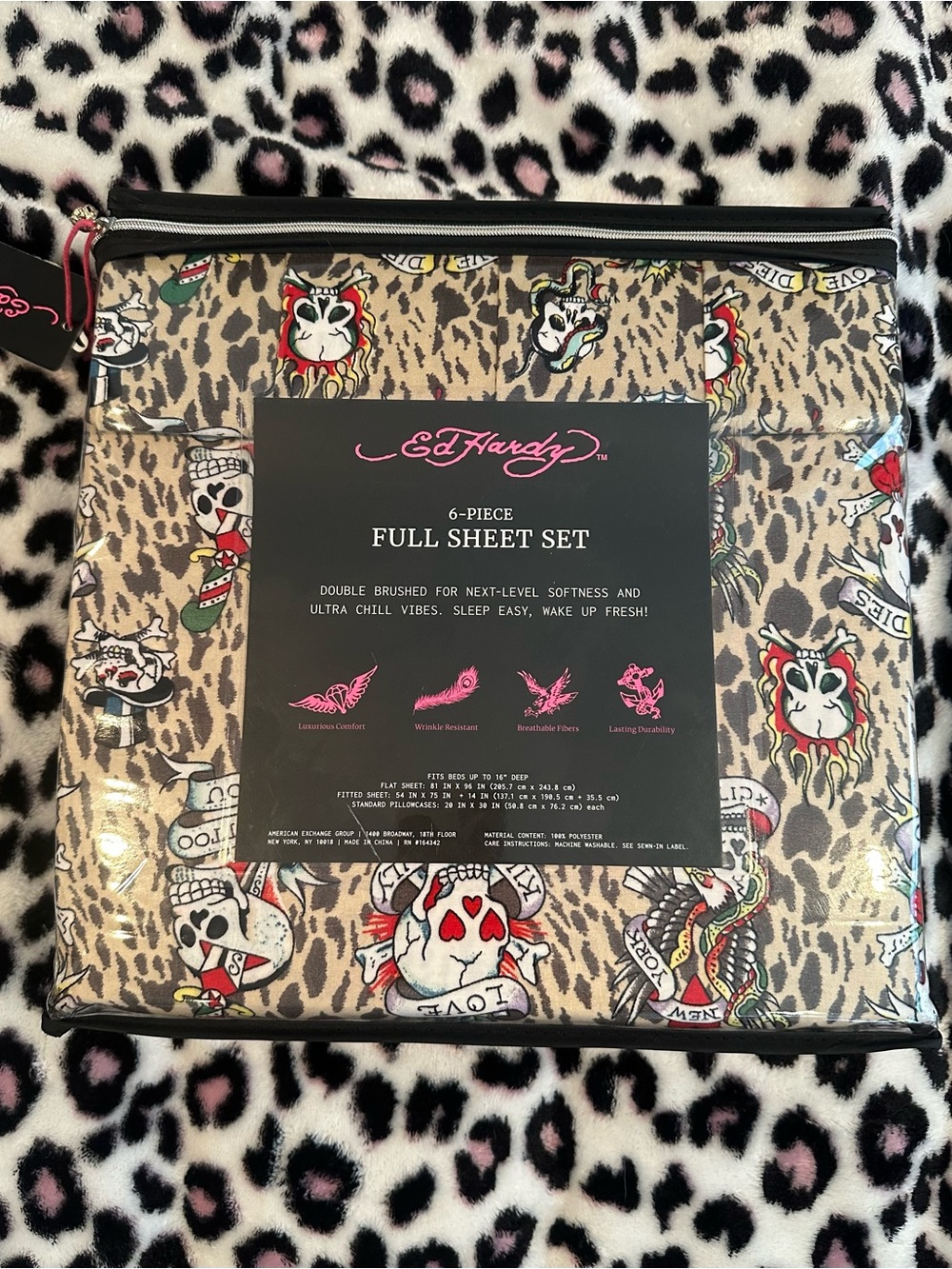 Ed Hardy 6 Piece Sheet Set New Full Size